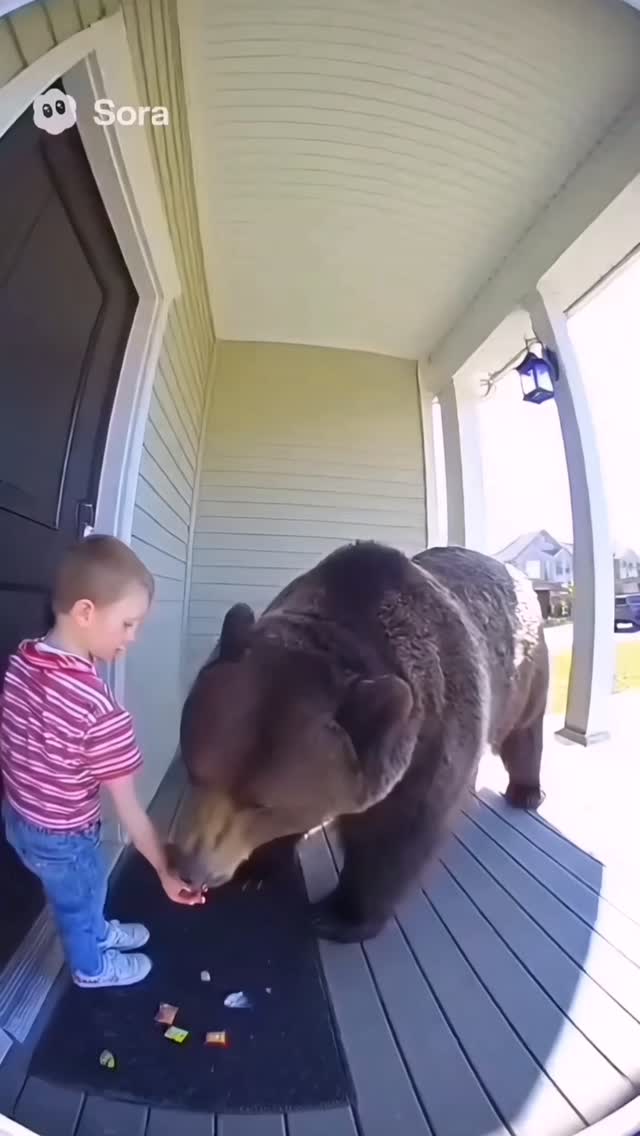 😳 This is absolutely wild — a child casually feeding a bear candy! 🐻🍬

Cute or crazy? You decide… but this could’ve gone very wrong 😬

#ViralVideo #Wildlife #Bear #CrazyMoments #ParentAlert #NatureGoneWild