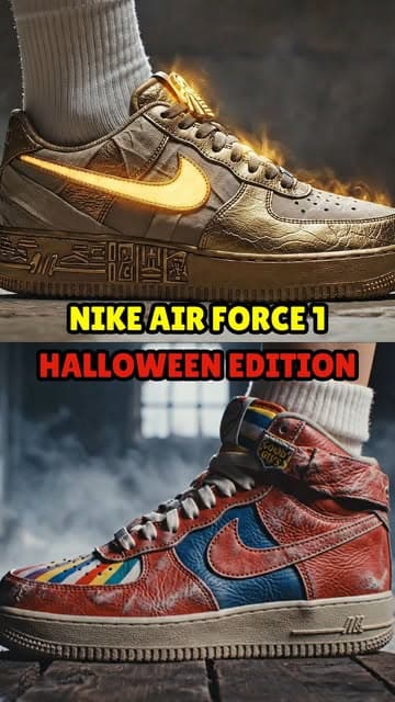 👟 Pick your favorite Nike Air Force 1 sneakers 🥾 Halloween Edition 🎃

#fyp #sneakers #nike #halloween #airforce1 #ai #aivideos #asmr #sports #movies #scary #october #creepy #spooky #ghost #sports #streetwear #fashion