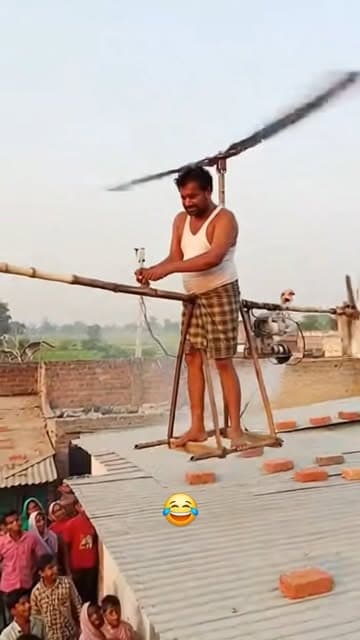 Jugaad helicopter 😂
Note:  AI video 
#Funny #comedy #aivdeo #helicopter #jugad