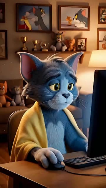 They spent their lives chasing each other,
but they were never truly enemies.

Each was the other’s reason.
Tom and Jerry were hours of childhood,
endless laughter, but also silent lessons:
never give up, compete, and ultimately respect each other.

No dialogue, yet we understood everything.

I wondered how they would live their old age, with the weight of time on their shoulders and those fates that in real life are not funny.

Perhaps, for the first time, they wouldn’t have chased each other.
