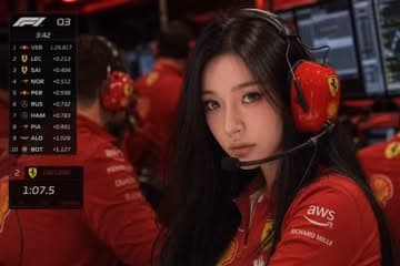 다들 야구장 만들때  나는 F1 중계 

왜냐면 나 내일도 야구장 감  ㅎ ㅋㅋㅋㅋㅋㅋㅋ

Gpt prompt 

Create a photorealistic cinematic portrait of a Korean woman sitting inside the Ferrari Formula 1 pit wall during an F1 qualifying session. She is wearing an authentic red Ferrari team headset with microphone and a Ferrari team jacket with sponsor logos, surrounded by Ferrari engineers and glowing race monitors in the background.

Close-up beauty shot with direct eye contact to the camera, calm and confident expression, luxury model