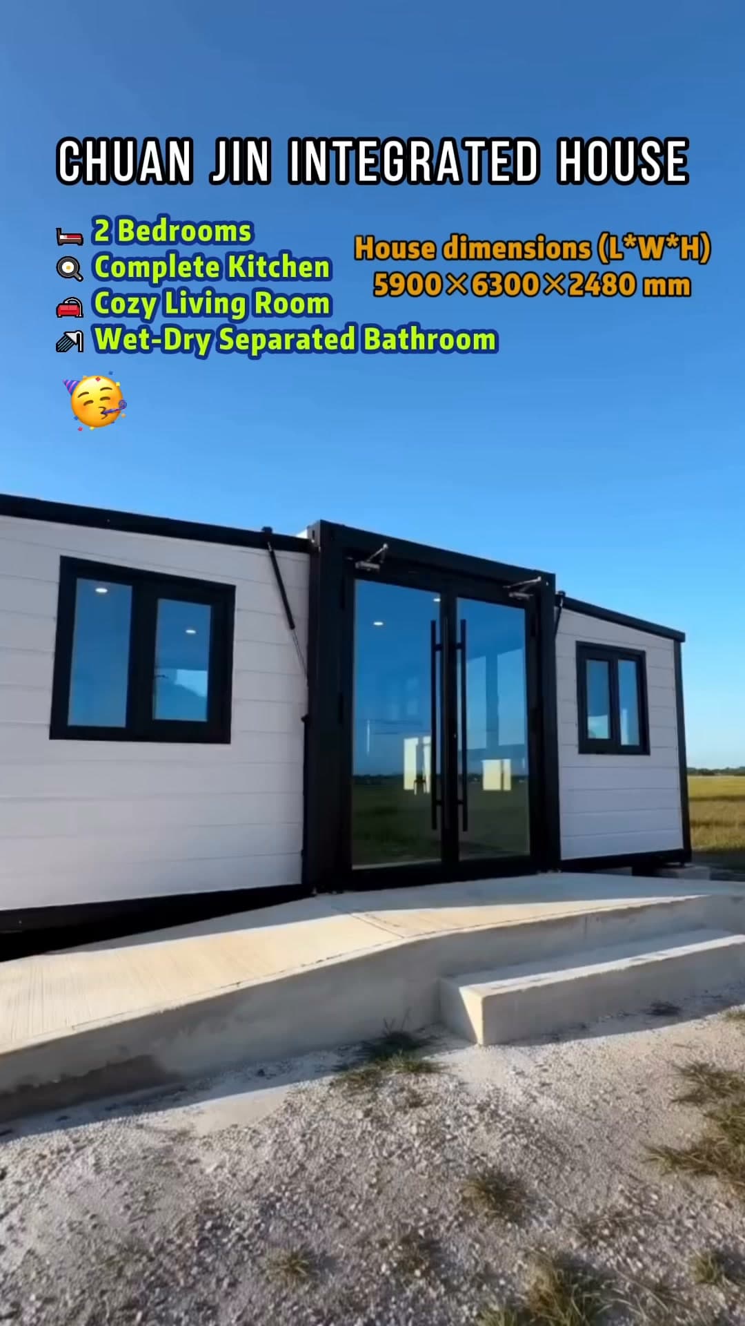 Portable Expandable House | Fast & Practical ✅
Flexible space, endless uses.
Premium expandable container house, easy to set up anywhere.
✅ Compact shipping, huge expanded space
✅ Solid steel frame, w...