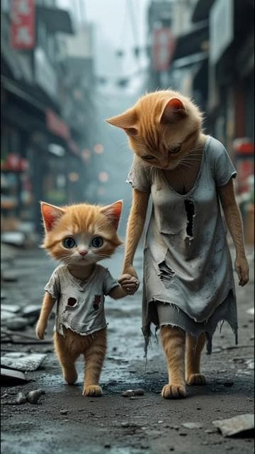 Poor Cat Mocked for His Clothes, But His Mom’s Sacrifice Inspired Him to Give Back..🥲💔 #meowstoryclub #poorcat #sadstory #catsoftiktok #inspiration #motivation #success #aivideo #aigenerated #fyp #foryoupage #viral #tiktok 