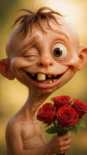 Flower Delivery 🌹 #flowerdelivery #rose #unhingedromance #funnycharacter #weirdcore #romancevibes #cringe #memevibes #tiktokhumor #creepycute #ai#livewallpaper