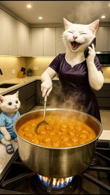 A pinch of negligence  a dish of disaster#ai #cutecats #mysterycat #cat 