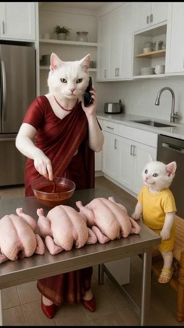 carelessness during making lunch terms into a lifetime sarrow#aicat #cat #aivideos #ai 