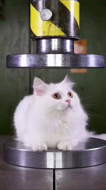 Ai cat under the press machine #ai #realistic #fyp #cat #funny 
