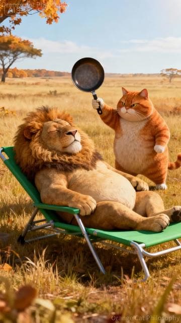 Orange Cat Builds the Tiger a Motorcycle.#funny #ai #animals #animation #orangecat 