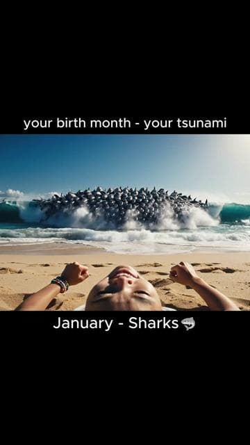 Which month did you get? 🌊 🦈 #tsunami #asmrsounds #aiasmr #veo3 #aivideo 