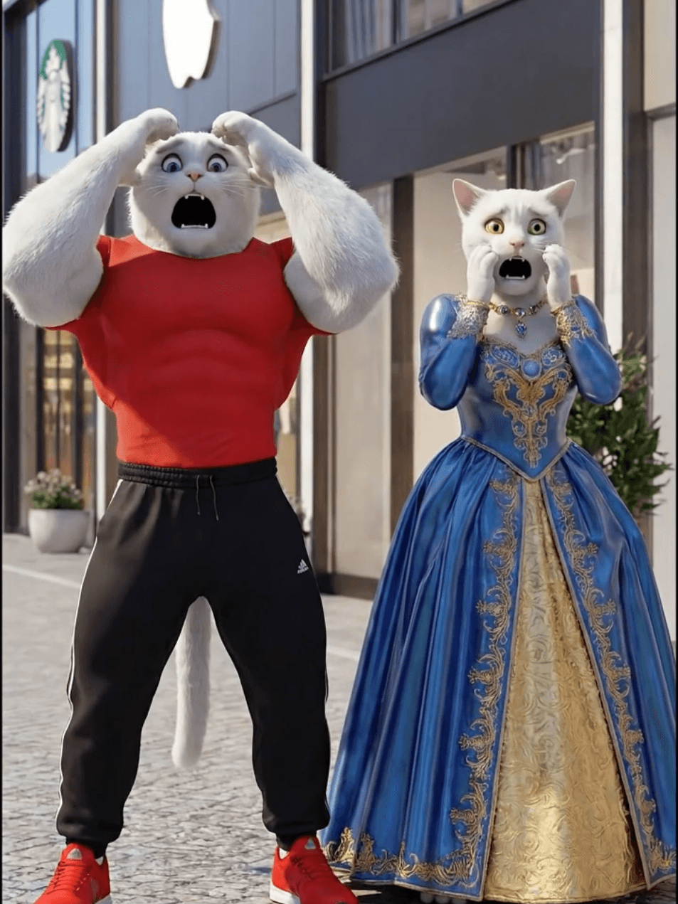 skinny cats find magical lamps.#cat #fyp #unitedstates #aicat #kitten 