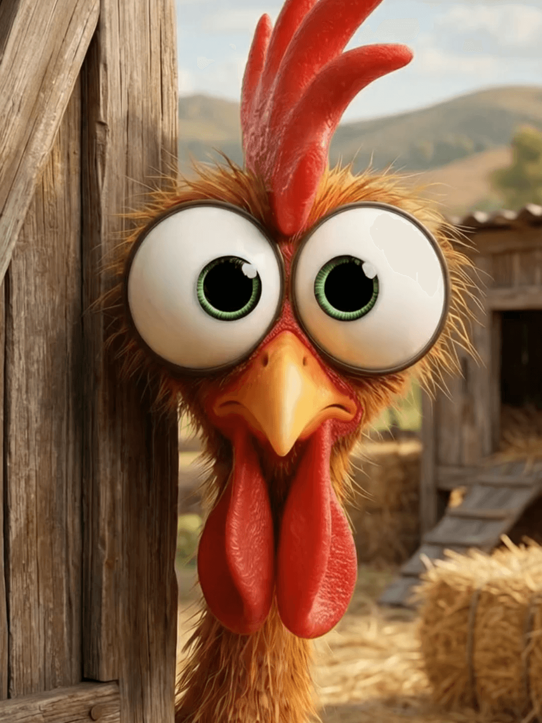 Live Wallpaper | Dubious Behavior Detected 👀🐔 #funnychicken #livewallpaper #sideeye #cartoonstyle #suspicious #silly #farmanimal #aivideo #phonewallpaper