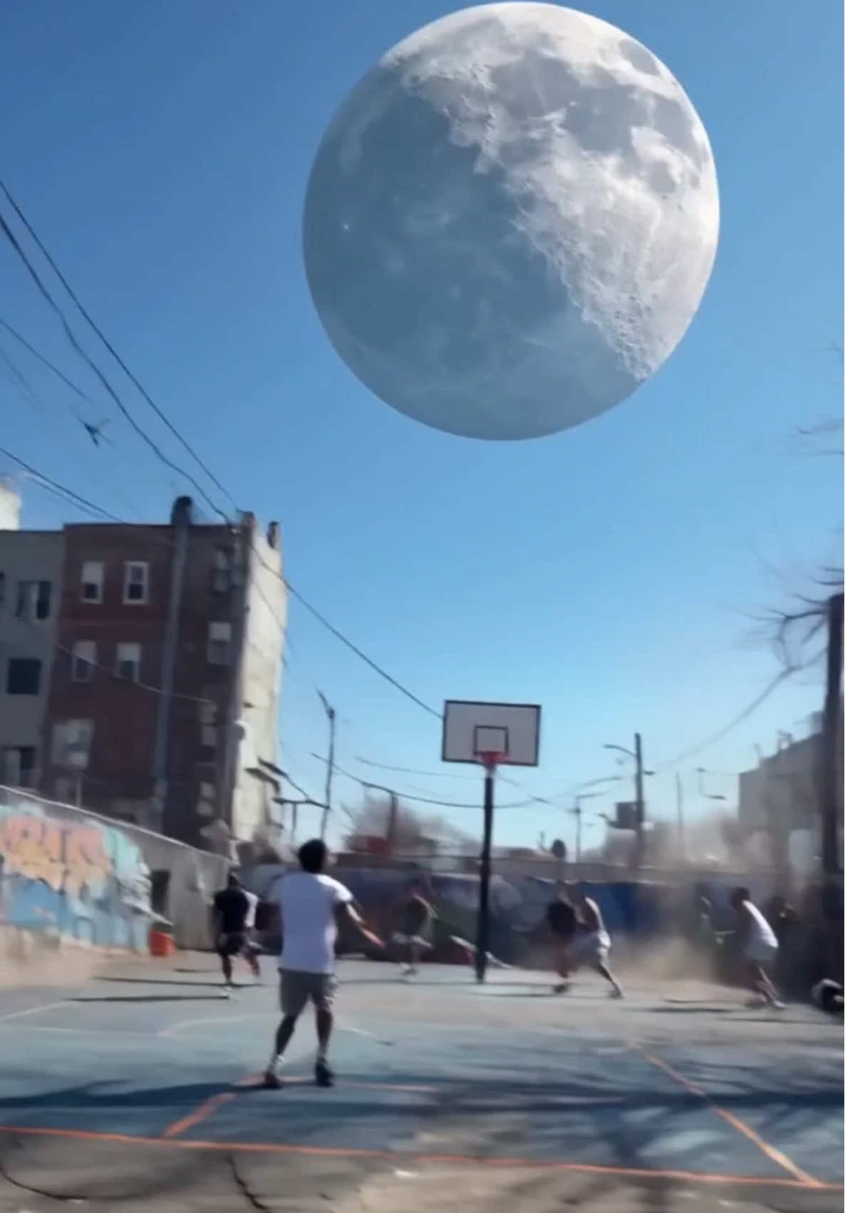 The moon is falling… What would you do? #apocalypse #endoftheworld #pov #aivideo #fyp 