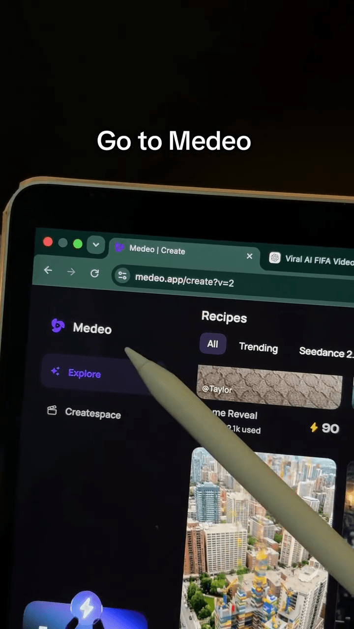 The Medeo interface in an original prompt-based product demonstration